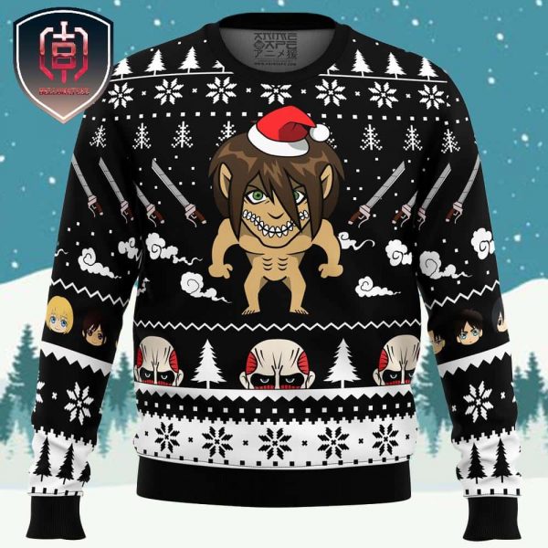 Attack Titan Attack On Titan Xmas Holiday Gift Ugly Christmas Sweater