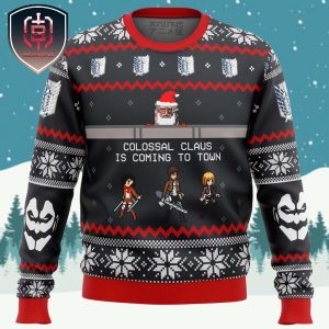 Attack on Titan Colossal Claus Xmas Holiday Gift Ugly Christmas Sweater