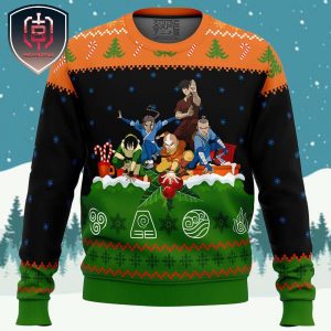 Avatar the Last Airbender On the Chimney Top Xmas Holiday Gift Ugly Christmas Sweater