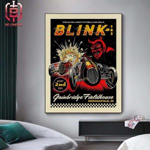 Blink 182 One More Time Tour 2024 Event Poster At Gainbridge Fieldhouse Indianapolis IN On August 2nd 2024 Home Decor Poster Canvas