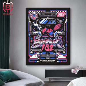 Blink-182 One More Time Tour 2024 Event Poster At Little Caesars Arena Detroit Michigan On August 12th 2024 Home Decor Poster Canvas