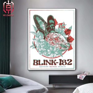 Blink-182 One More Time Tour 2024 Merch Event Poster At Fiserv Forum Milwaukee WI On August 7th 2024 Home Decor Poster Canvas