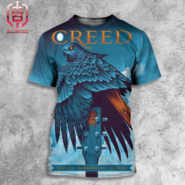 Creed Band Summer Of 99 Tour 2024 Event Merch Limited Poster At Riverbend Music Center Cincinnati OH On August 2nd 2024 All Over Print Shirt