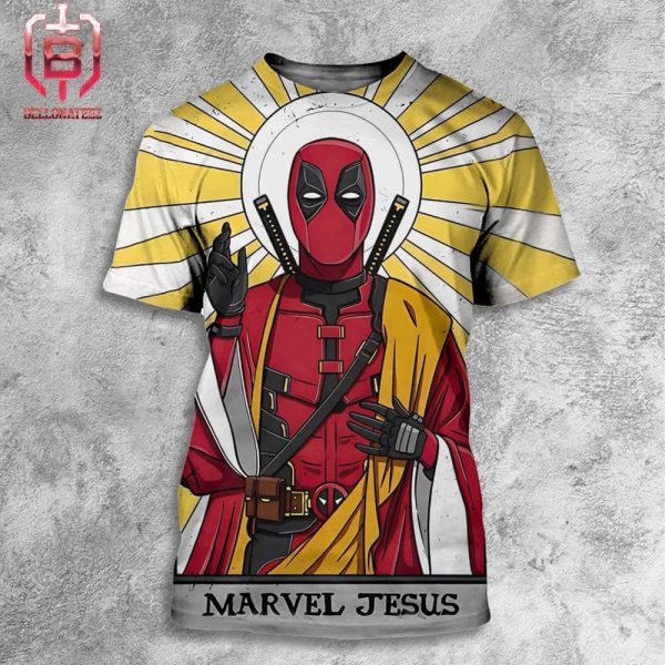 Deadpool In Deadpool And Wolverines Like A Marvel Jesus All Over Print Shirt