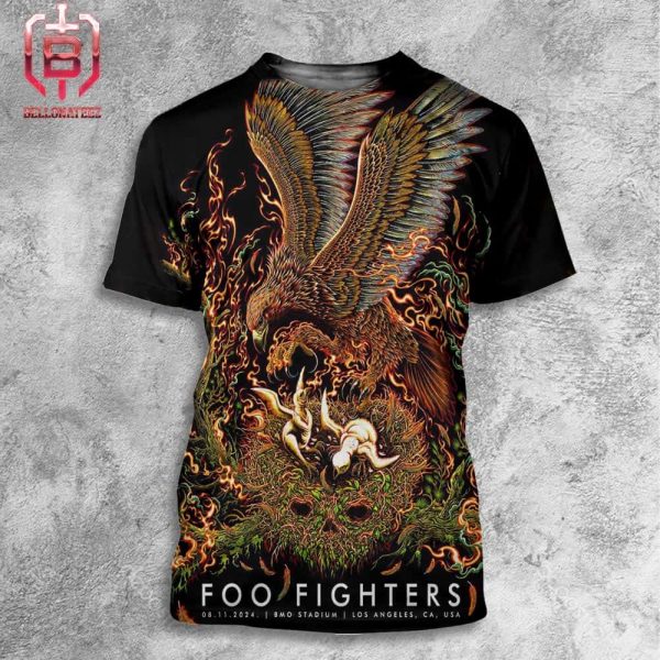 Foo Fighters Everything Or Nothing At All Tour 2024 Night 2 At BMO Stadium Los Angeles CA On August 11th 2024 All Over Print Shirt