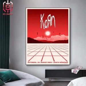 Korn Merch Limited Event Poster At Mittwoch Zenith Munchen Germany On August 14th 2024 Home Decor Poster Canvas