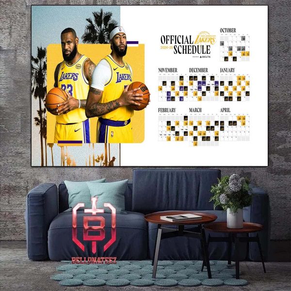 Los Angeles Lakers Announces Official 2024-2025 NBA Regular Season Schedule Home Decor Poster Canvas