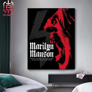 Marilyn Manson Event Merch Scream Poster At Byline Bank Aragon Ballroom Chicago IL On August 17th 2024 Home Decor Poster Canvas