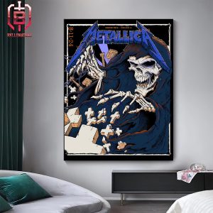 Metallica M72 North America Tour 2024 Merch Night 2 Poster At Soldier Field Chicago IL On August 11th 2024 Home Decor Poster Canvas