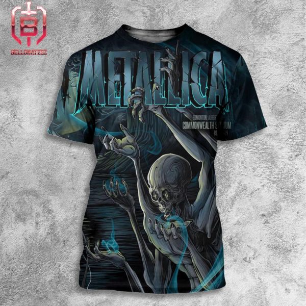 Metallica M72 North America Tour 2024 Pop Up Store Event Poster At Commonwealth Stadium Edmonton AB Canada On August 25th 2024 All Over Print Shirt