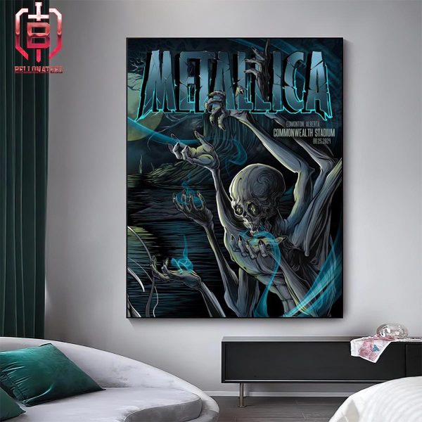 Metallica M72 North America Tour 2024 Pop Up Store Event Poster At Commonwealth Stadium Edmonton AB Canada On August 25th 2024 Home Decor Poster Canvas