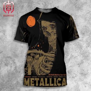 Metallica M72 North American Tour 2024 Merch Limited Event Poster At Foxborough On August 2nd And 4th 2024 All Over Print Shirt