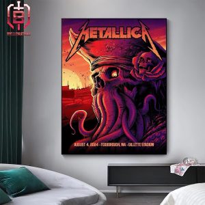 Metallica M72 North American Tour 2024 Merch Limited Event Poster At Foxborough On August 4th 2024 Home Decor Poster Canvas