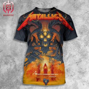 Metallica M72 North American Tour 2024 Pop Up Store Merch Poster At US Bank Stadium Minneapolis MN On August 16th 2024 All Over Print Shirt