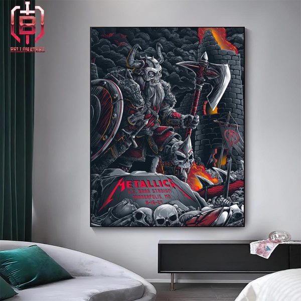 Metallica M72 North American Tour 2024 Pop Up Store Night 1 Poster At US Bank Stadium Minneapolis MN On August 16th 2024 Home Decor Poster Canvas