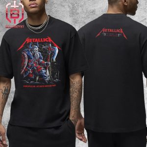 Metallica M72 North American Tour 2024 Pop Up Store Night 1 Tee At US Bank Stadium Minneapolis MN On August 16th 2024 Two Sides Unisex T-Shirt