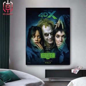 New 4DX Poster For Beetlejuice 2 Releasing In Theaters On September 6 Home Decor Poster Canvas