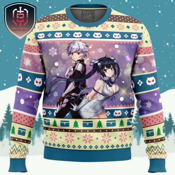 Bell and Hestia Danmachi Xmas Holiday Gift Ugly Christmas Sweater