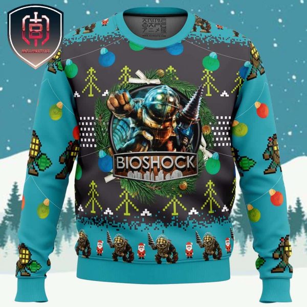 Big Daddy Bioshock v2 Xmas Holiday Gift Ugly Christmas Sweater