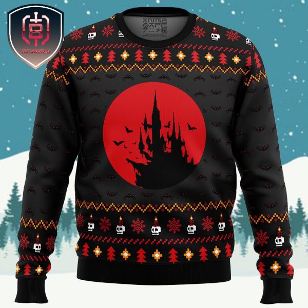 Castlevania Creepy Castle Xmas Holiday Gift Ugly Christmas Sweater