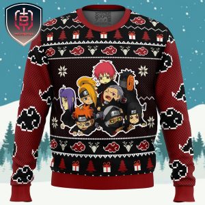 Chibi Akatsuki Naruto Xmas Holiday Gift Ugly Christmas Sweater