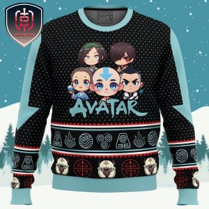 Chibi Avatar The Last Airbender Xmas Holiday Gift Ugly Christmas Sweater