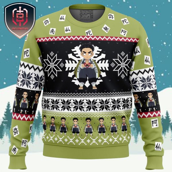 Chibi Christmas Gyomei Himejima Demon Slayer Xmas Holiday Gift Ugly Christmas Sweater