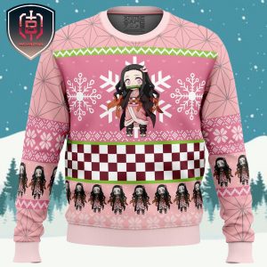 Chibi Christmas Nezuko Kamado Demon Slayer Xmas Holiday Gift Ugly Christmas Sweater