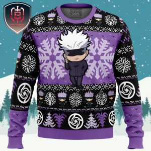 Chibi Satoru Gojo Jujutsu Kaisen Xmas Holiday Gift Ugly Christmas Sweater