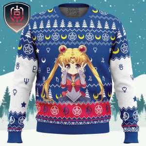 Chibi Usagi Tsukino Sailor Moon Xmas Holiday Gift Ugly Christmas Sweater