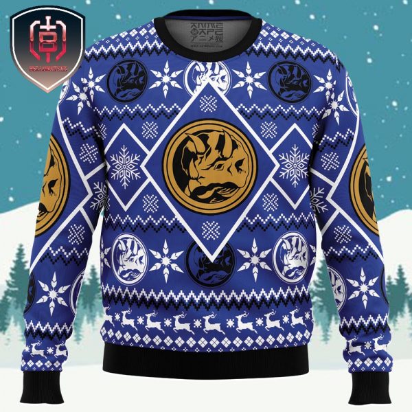 Christmas Blue Ranger Power Rangers Xmas Holiday Gift Ugly Christmas Sweater