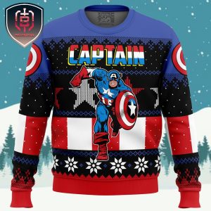 Christmas Captain America Marvel Comics Xmas Holiday Gift Ugly Christmas Sweater