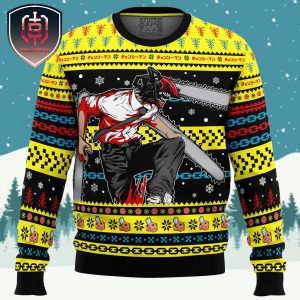 Christmas Chainsaw Man Chainsaw Man Xmas Holiday Gift Ugly Christmas Sweater