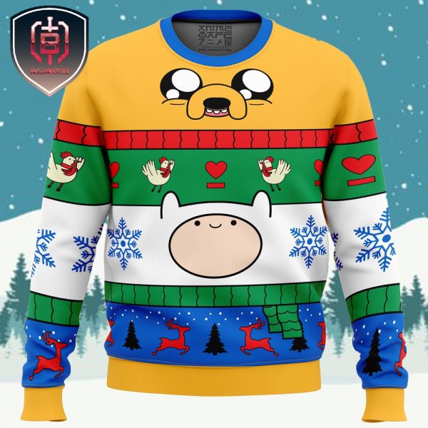 Christmas Finn and Jake Adventure Time Xmas Holiday Gift Ugly Christmas Sweater