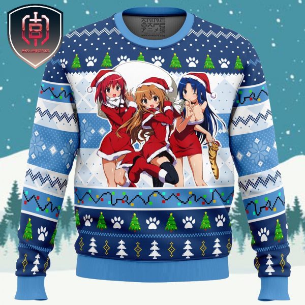 Christmas Taiga Minori and Ami Toradora Xmas Holiday Gift Ugly Christmas Sweater