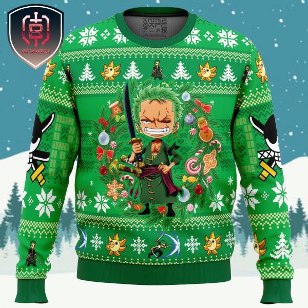 Christmas Zoro OP Pirates Xmas Holiday Gift Ugly Christmas Sweater