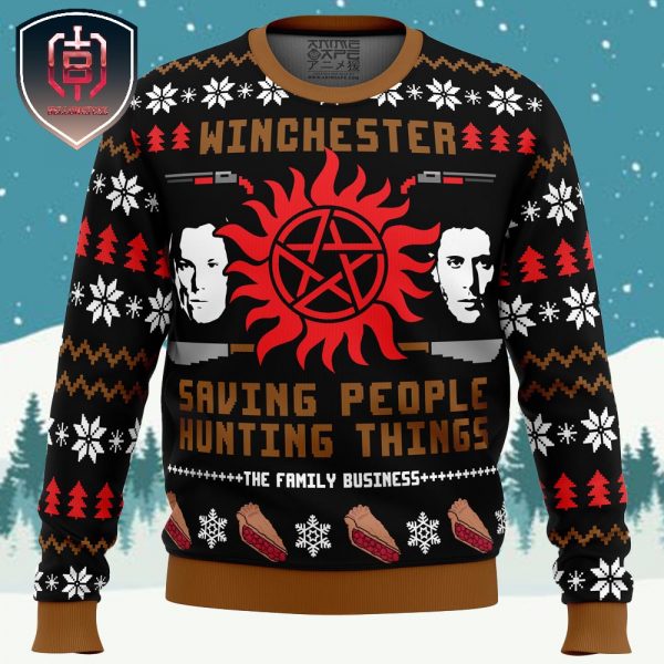 Christmas with the Winchesters Supernatural Xmas Holiday Gift Ugly Christmas Sweater